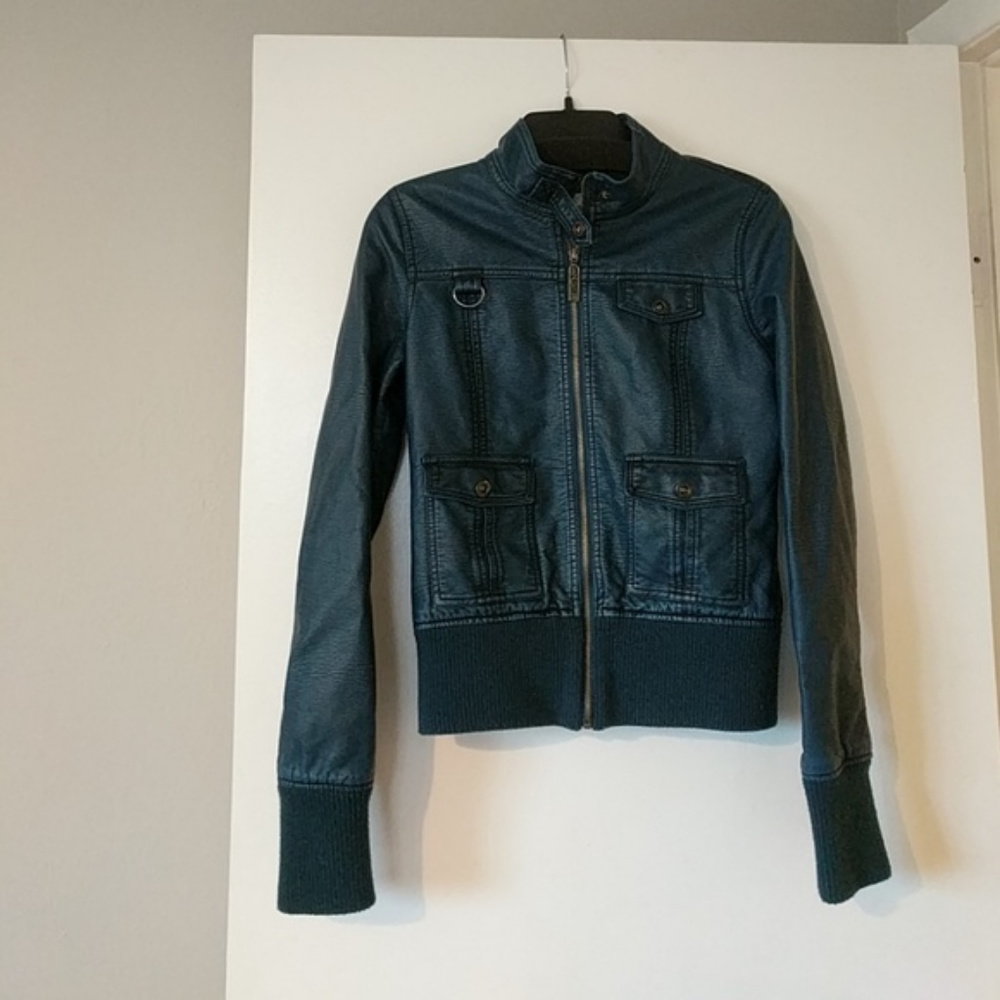 Esley  Short Faux Leather Jacket - Size M